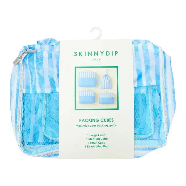 Skinnydip Lightweight Packing Cube Set - Blue Stripe