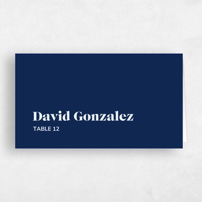 Navy, Blue Wedding Place Card - Everett