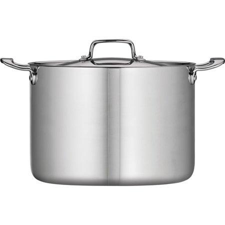 Tramontina 12-Qt Stainless Steel Tri-Ply Clad Stock Pot with Lid