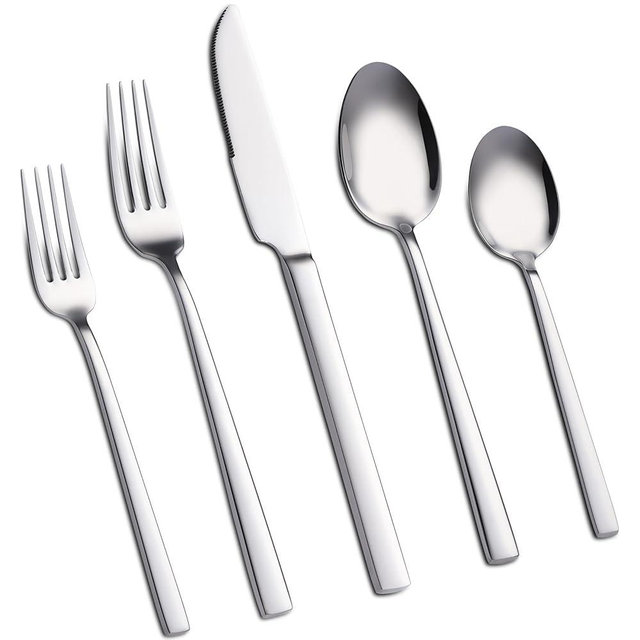40-Piece Silverware Set Service for 8, Stainless Steel Flatware Set, Mirror Polished Cutlery Utensil Set, Home Kitchen Eating Tableware Set Include Fork Knife Spoon Set, Dishwasher Safe