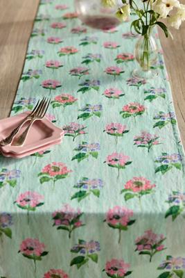 Hydrangea Sage Linen Runner