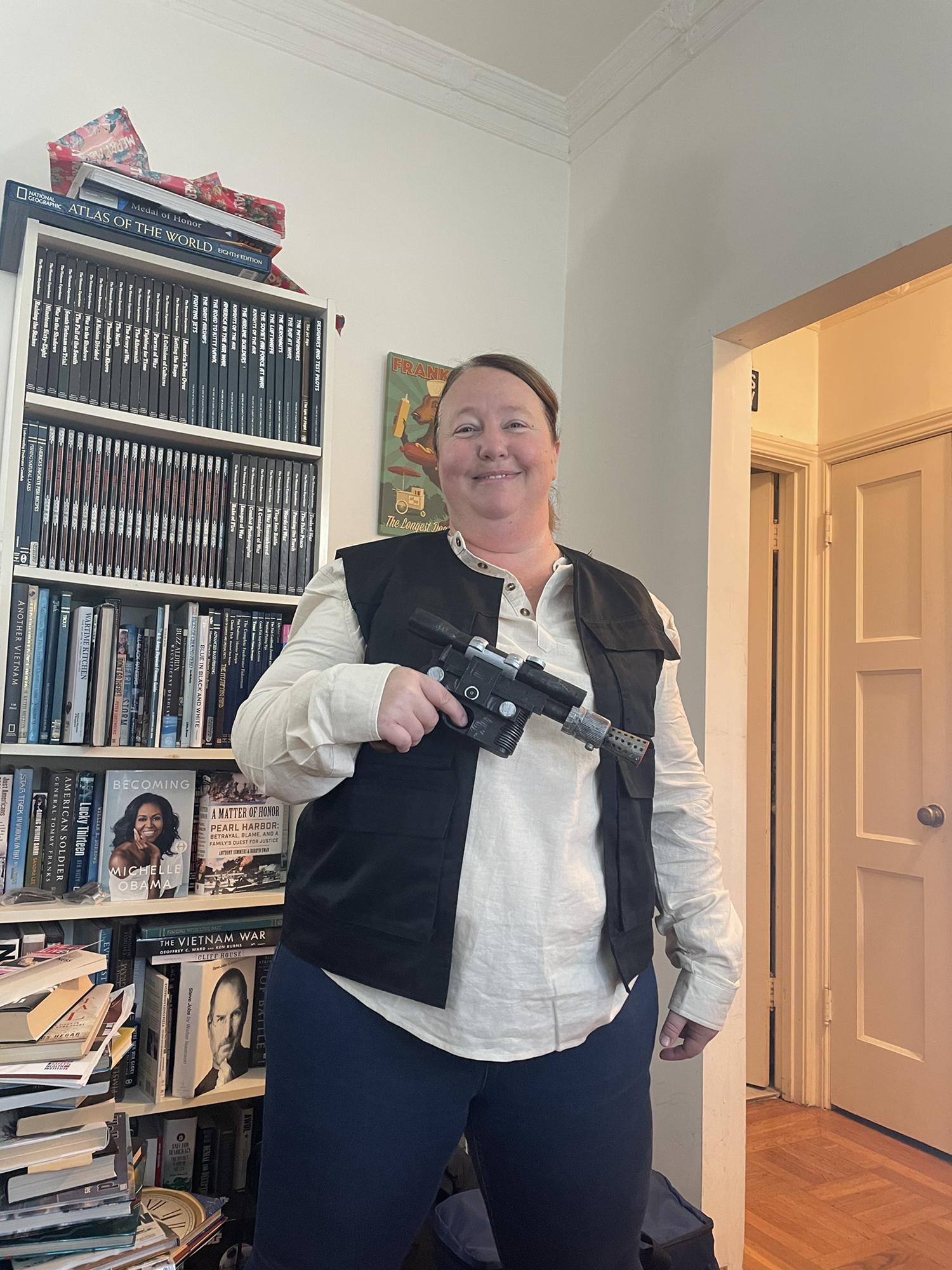 Jen trying to be a female Han Solo