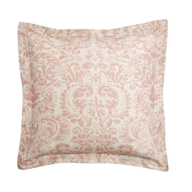 Stella Damask Sham, Rosewood, Euro