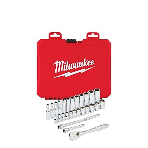 Milwaukee 48-22-9504 1/4" Drive 28pc Ratchet & Socket Set - Metric