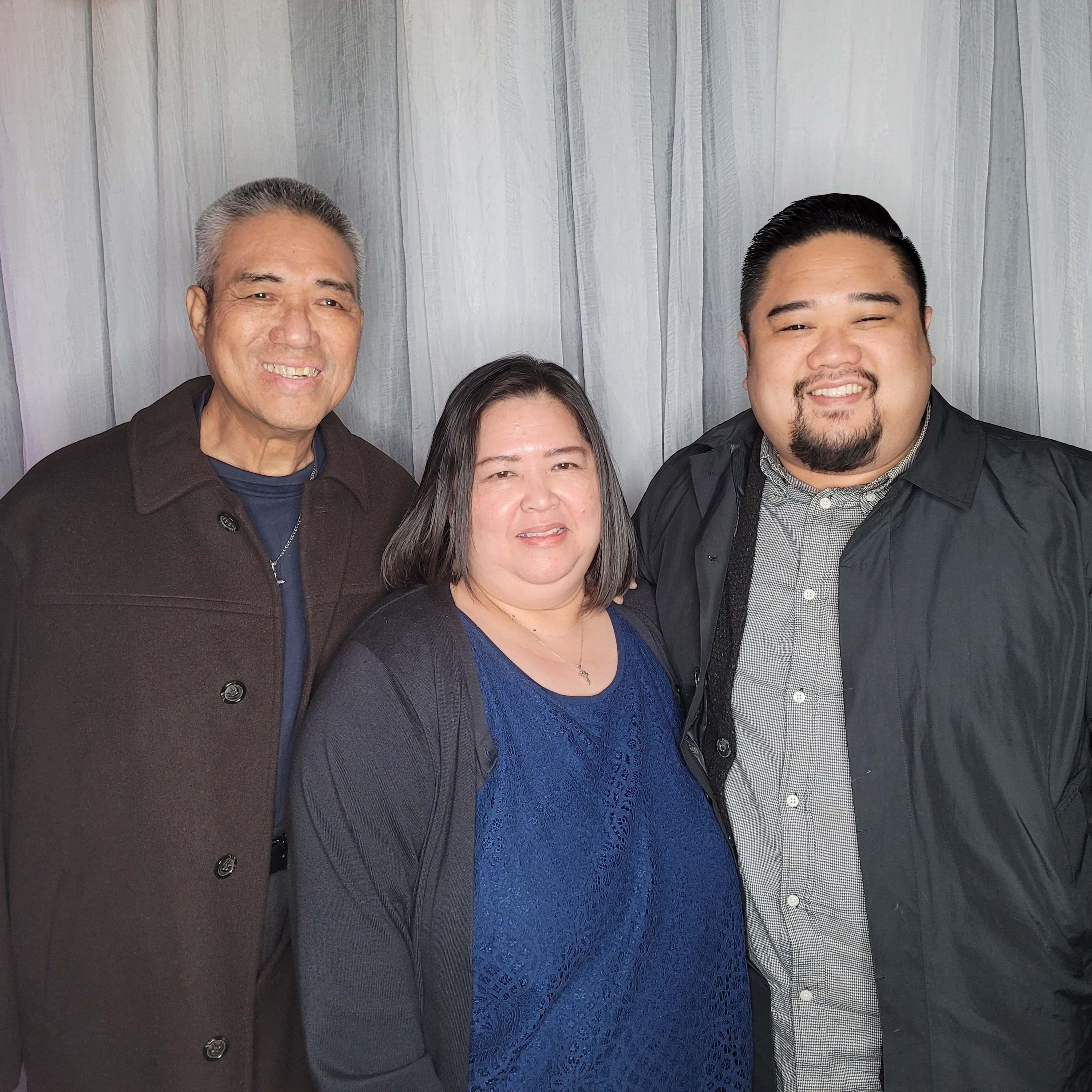 Fred, Efleda and Derrick Nisperos at Arturo's 80th Birthday