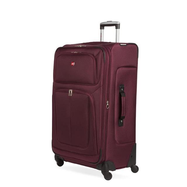 SwissGear Sion Softside Expandable Luggage, Merlot, Checked-Large 29-Inch