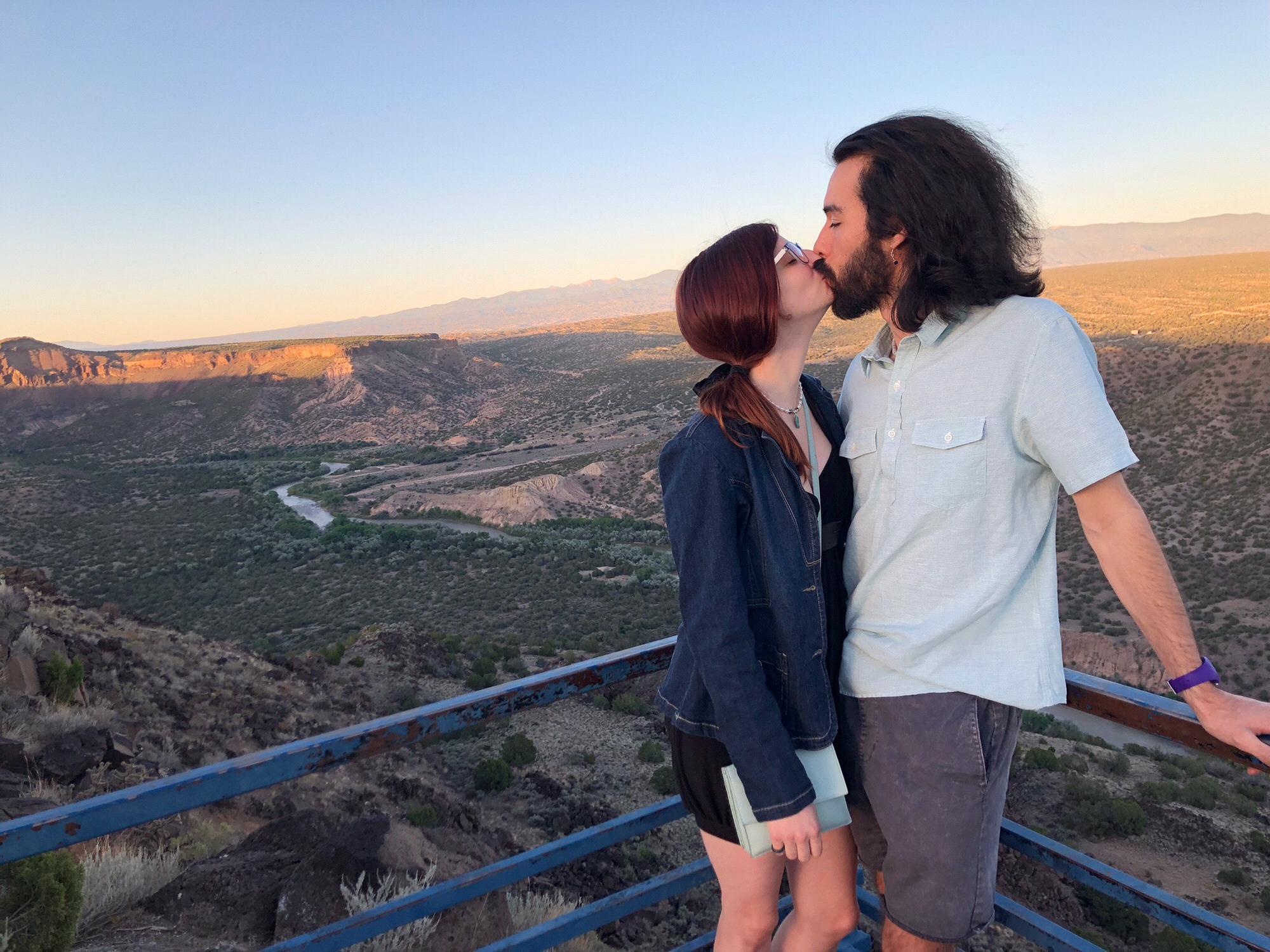 This picture is from our first trip to New Mexico together in 2017. Look at those mesas!