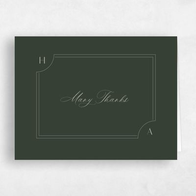 Deep Forest, Green Wedding Thank You - Lynx Landscape