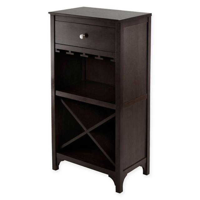 Winsome Trading Ancona 24-Bottle X-Shelf Wine Cabinet in Espresso