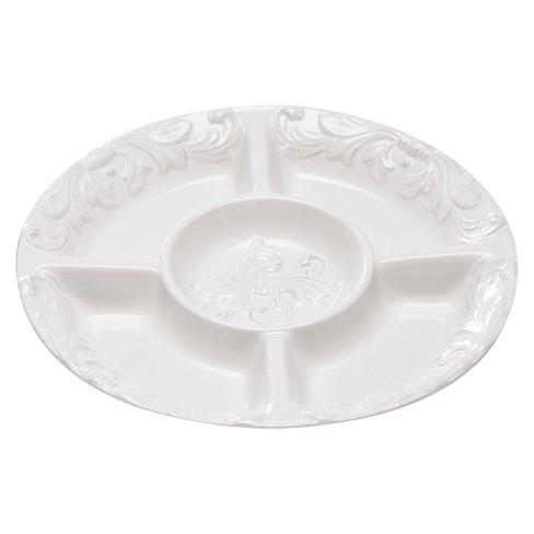 Firenze Ivory 5-Section Chip and Dip (15.25")