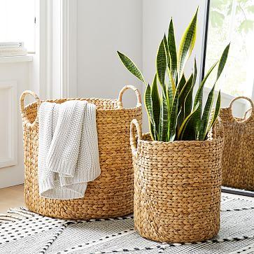 Curved Water Hyacinth Baskets - Large