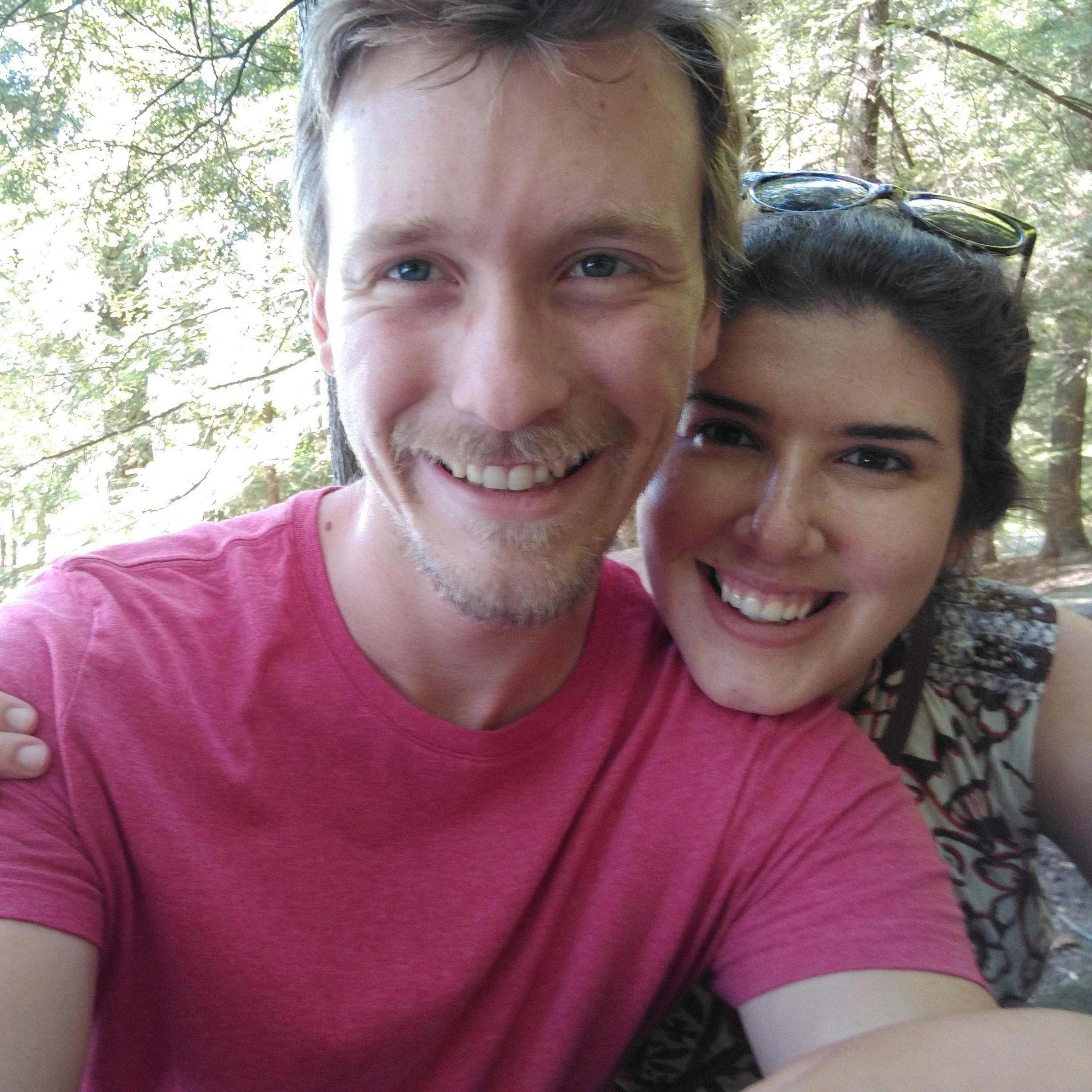 Happy after a hike during our first camping trip in NY
