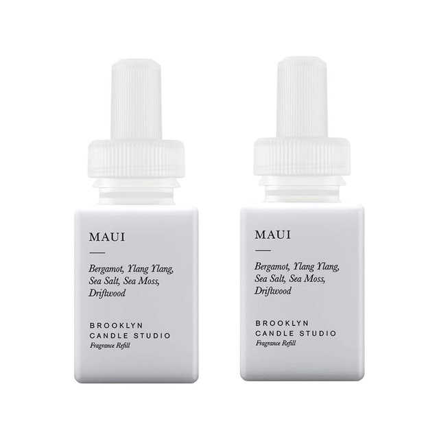 Pura and Brooklyn Candle Studio - Home Fragrance Scent for Air Diffusers - Aromatherapy Scents for Bedrooms & Living Rooms Scents for Smart Home Diffusers - 2 Pack - Maui