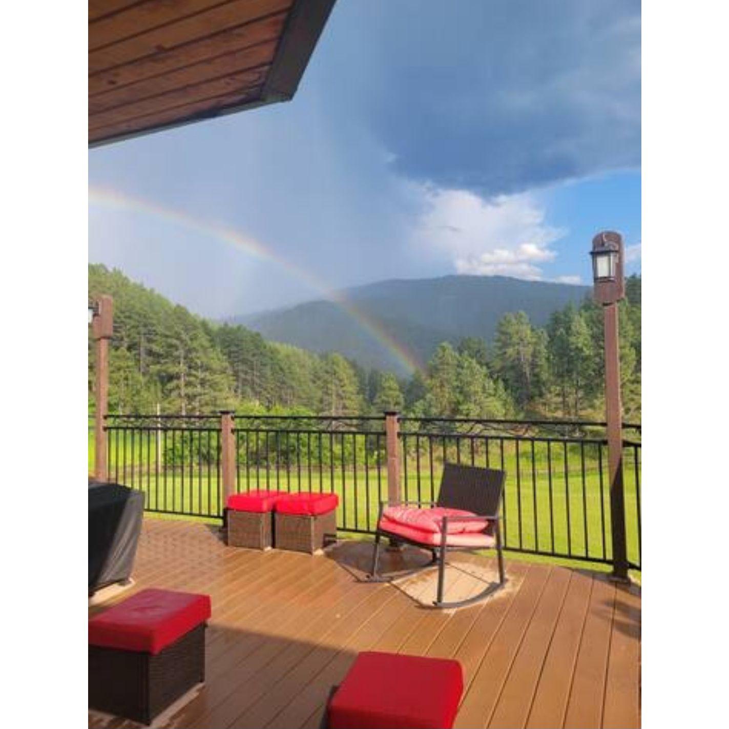 The beautiful views from the deck of the house