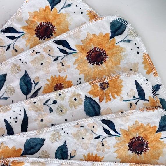 Reusable "Unpaper" Towels - Sunflower Print (Set of 7)