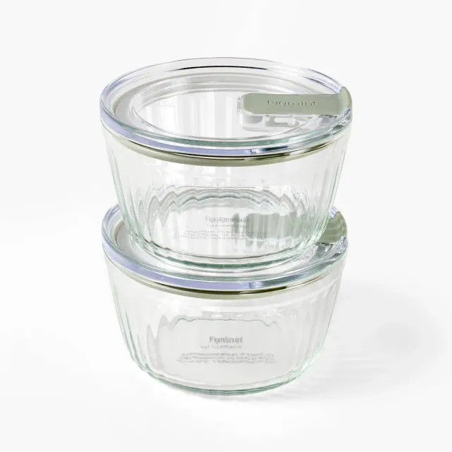 4pc 2c Round Glass Food Storage Container - Figmint™