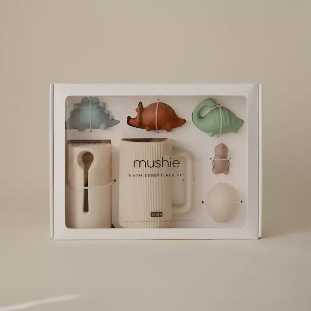 Mushie Dino Bath Essentials Kit