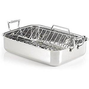 Cuisinart Chef's Classic Stainless 16-Inch Rectangular Roaster with Rack, 7117-16UR