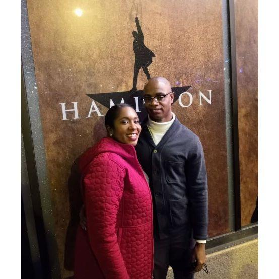 The couple after seeing their favorite musical, "Hamilton," at the Orpheum. Michael clearly didn't throw away his shot!