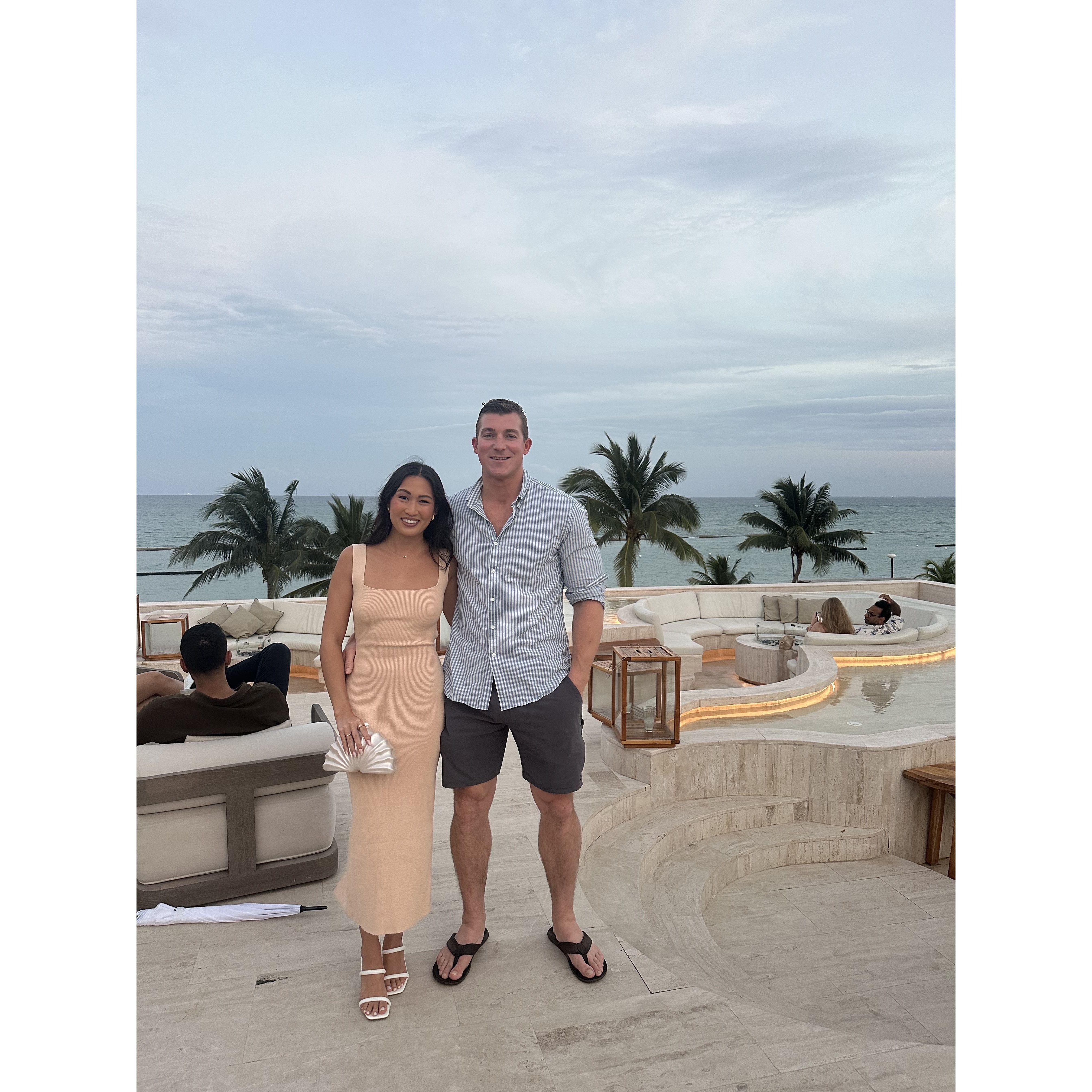 January 2025: Rooftop at Cielo where Joel Proposed! We don't have a photo to document, but this was one from the night before haha