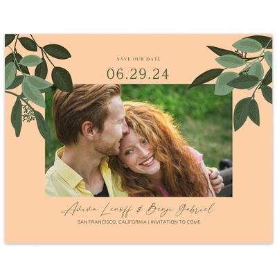 Peachy, Orange Wedding Digital Save the Date - Summerlin Photo