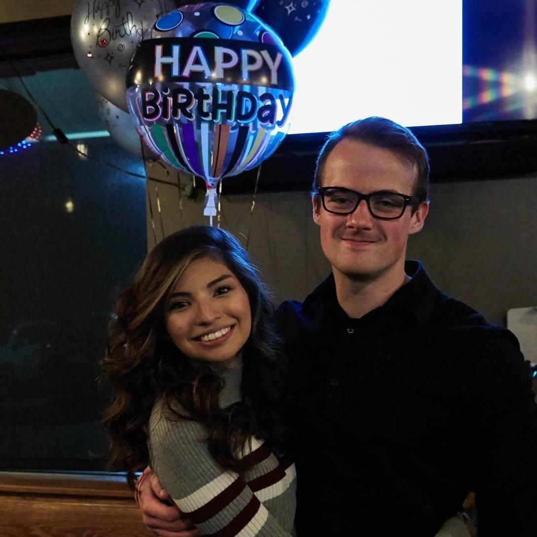 Luke and I at a friend's birthday party.