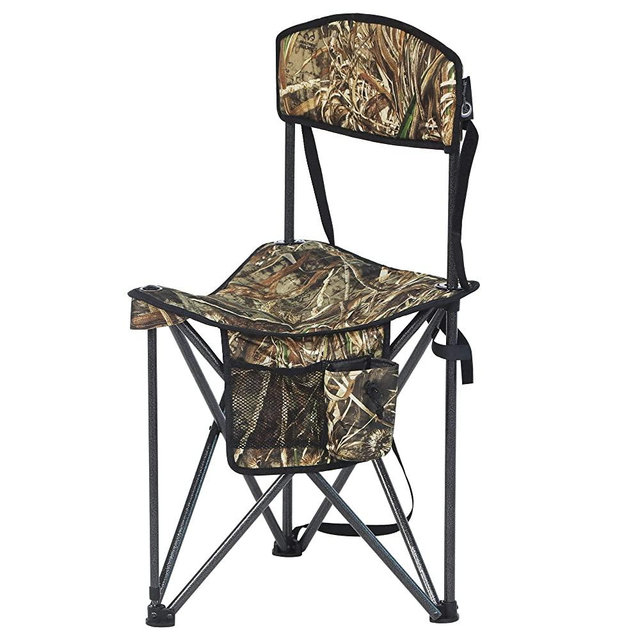 PORTAL Extra Large Quick Folding Tripod Stool with Backrest Fishing Camping Chair with Carry Strap
