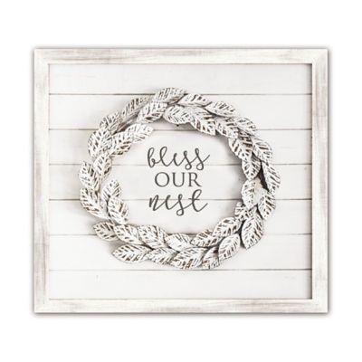 Bee & Willow™ Home "Bless Our Nest" Shiplap Wall Art in White