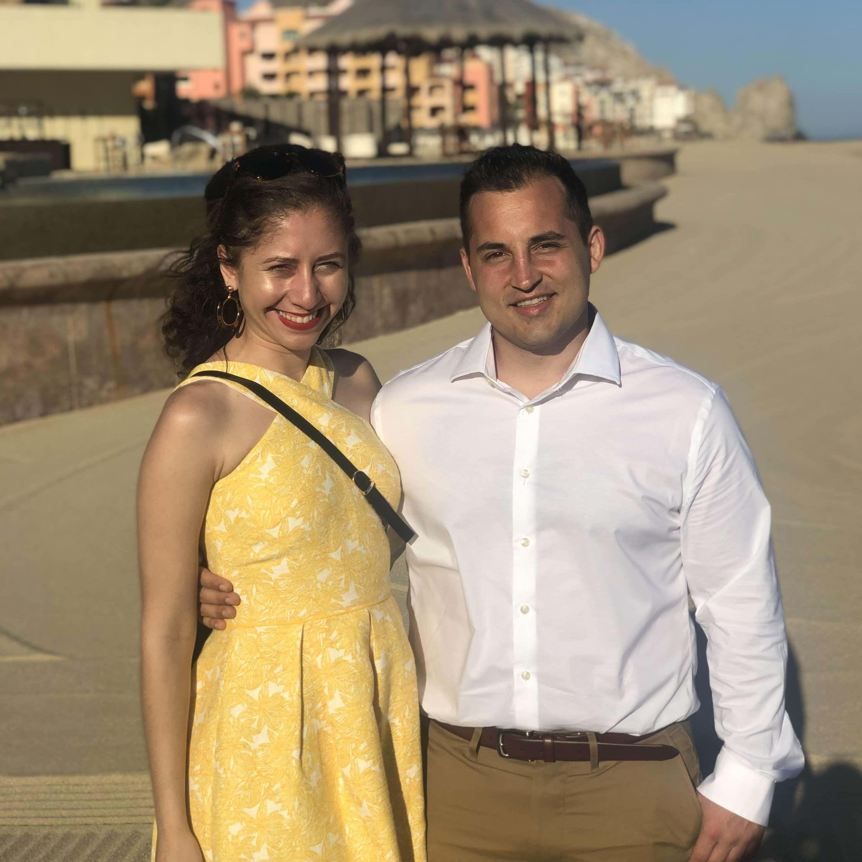 At Tyler and Kelsey's wedding in Cabo 2019