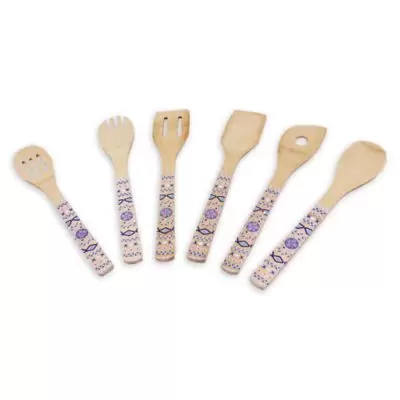 BergHOFF® Patterned Bamboo 6-Piece Utensil Set in Blue/Orange/Natural