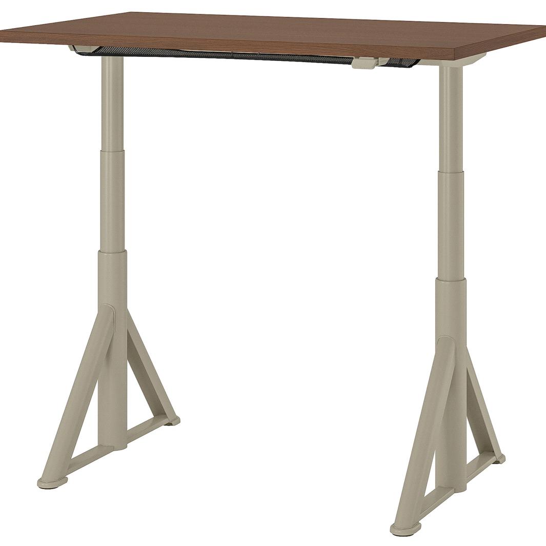 IDÅSENDesk sit/stand, brown, beige 47 1/4 x 27 1/2"
