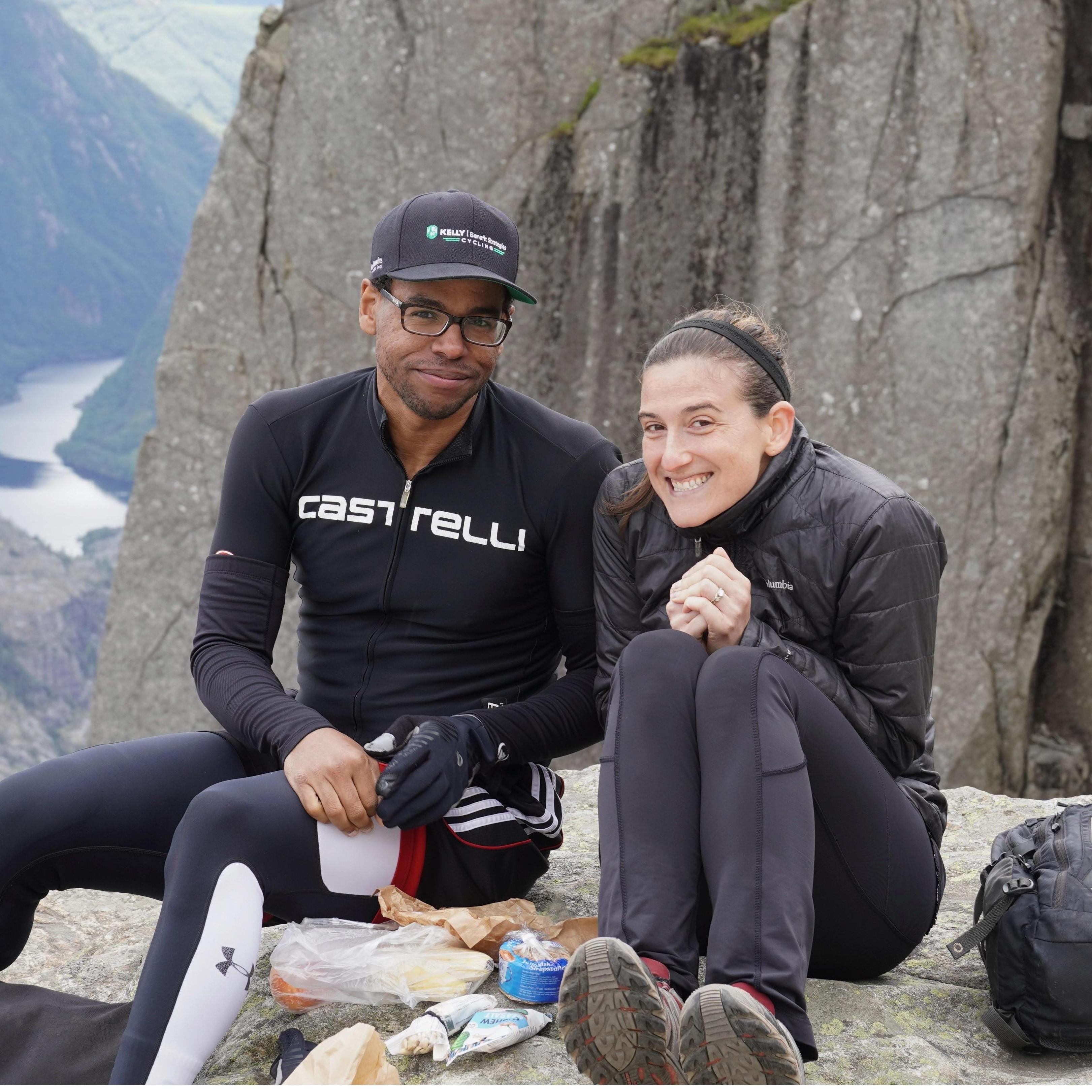 Anwar brought snacks up the fjord... and Sarah was cold :)