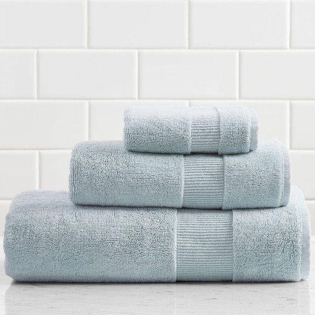 Resort Organic Cotton Towel, Chambray, Washcloth