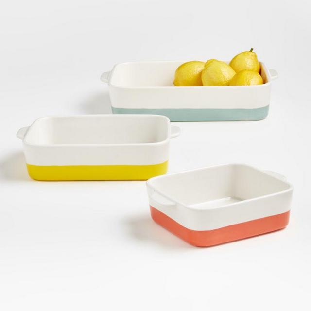 Maeve Dipped Ceramic Baking Dishes, Set of 3