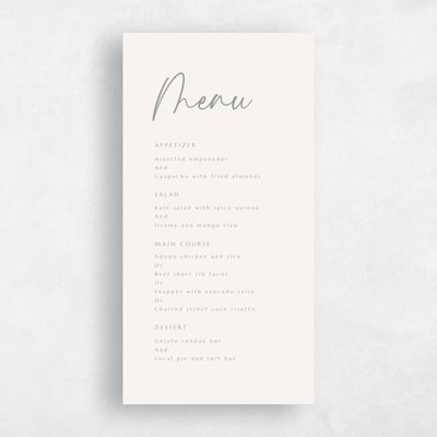 Beige Simple Wedding Menu - Mondelli