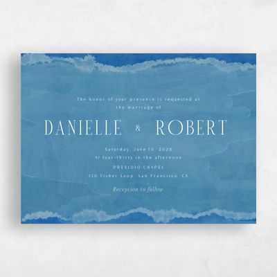 Cobalt, Blue Wedding Invitation - Balla Landscape
