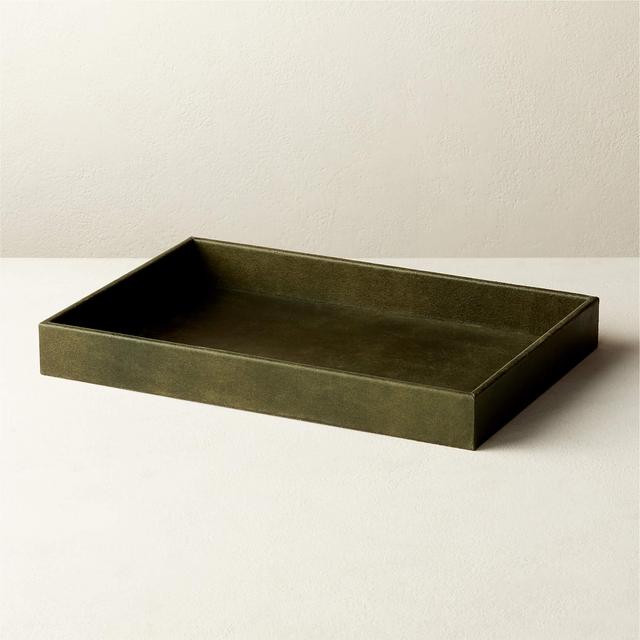 Dark Green Leather Tray