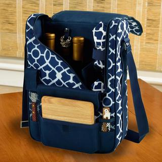 Insulated 2-Bottle Wine Carrier Set with Glasses & Accessories