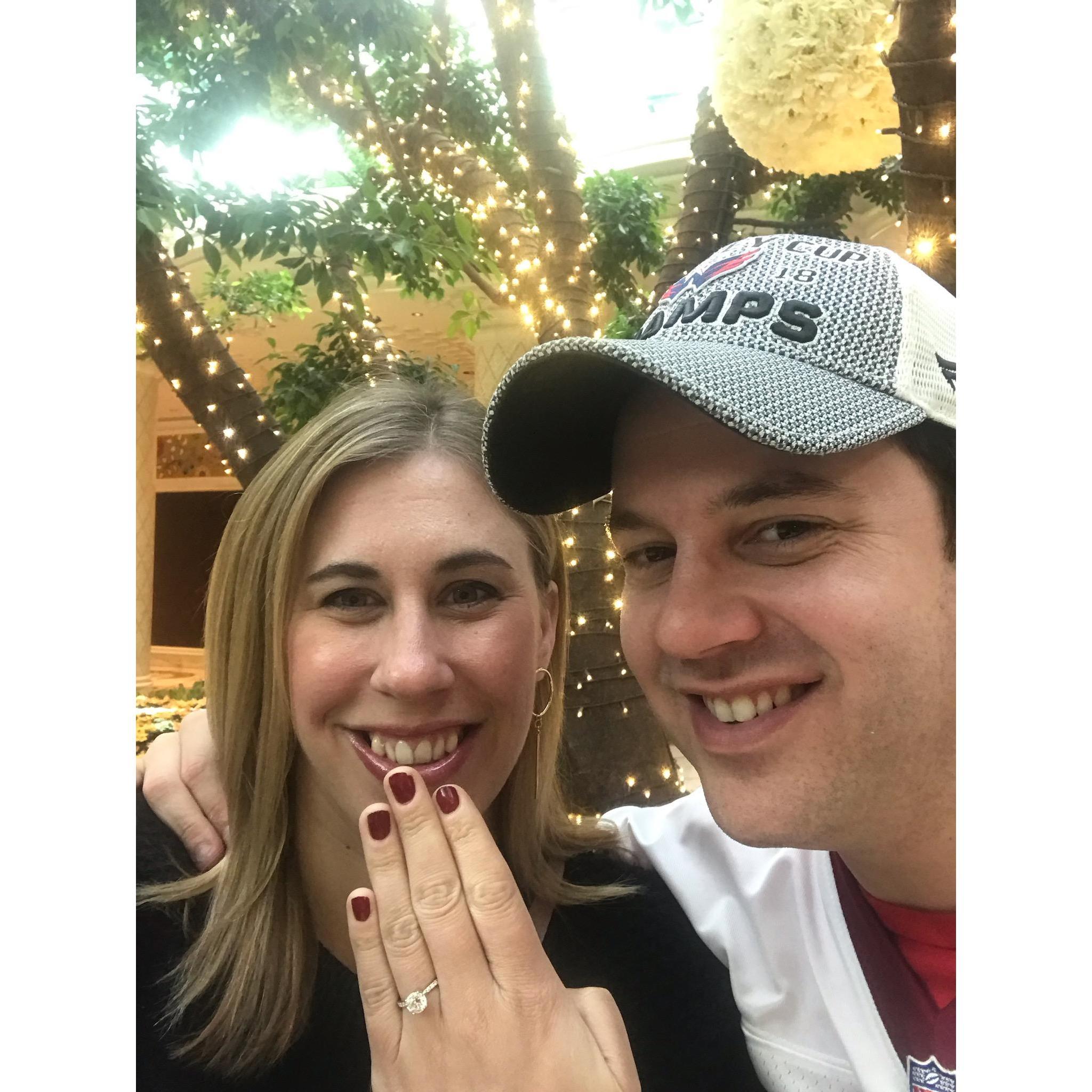 Celebrating our engagement in Las Vegas!