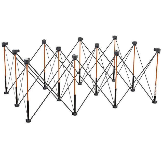 BORA Centipede 30in Portable Work Stand With 4 X-Cups, Clamps, Bag - 4x6ft Sawhorse With 4500lb Capacity, Orange
