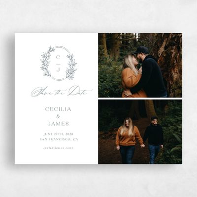 White Wedding Save the Date - Vinehall Multiphoto