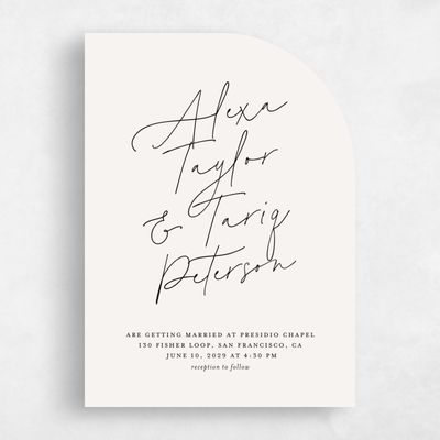 Beige Half arch Wedding Invitation - Micah Classic