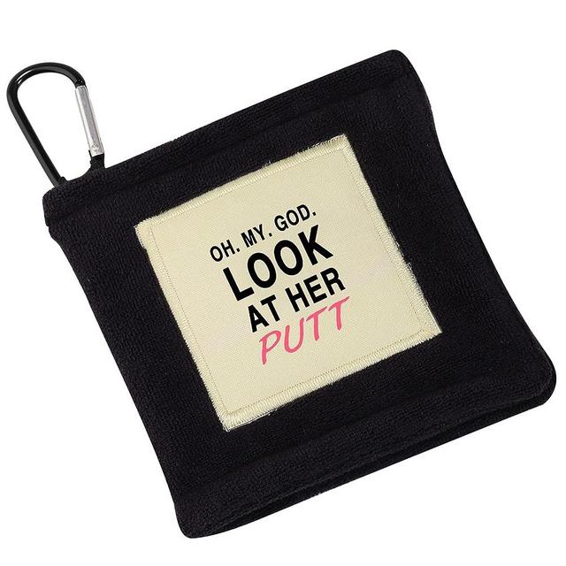 Golf Ball Towel Golf Wet and Dry Golf Towel Pocket Oh My God Look at Her Putt Golf Towel with Clip (Look at Her Putt BT)