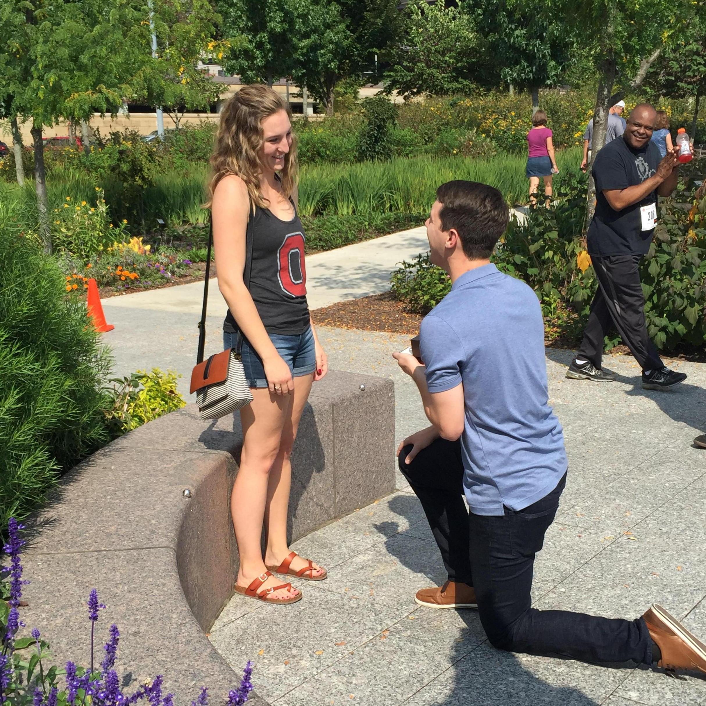 And when he got down on one knee. We had a few enthusiastic passerby's as well!