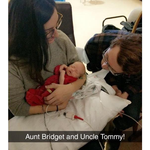 Visiting Bridget's niece in the hospital. Laura was born October 26th, 2017