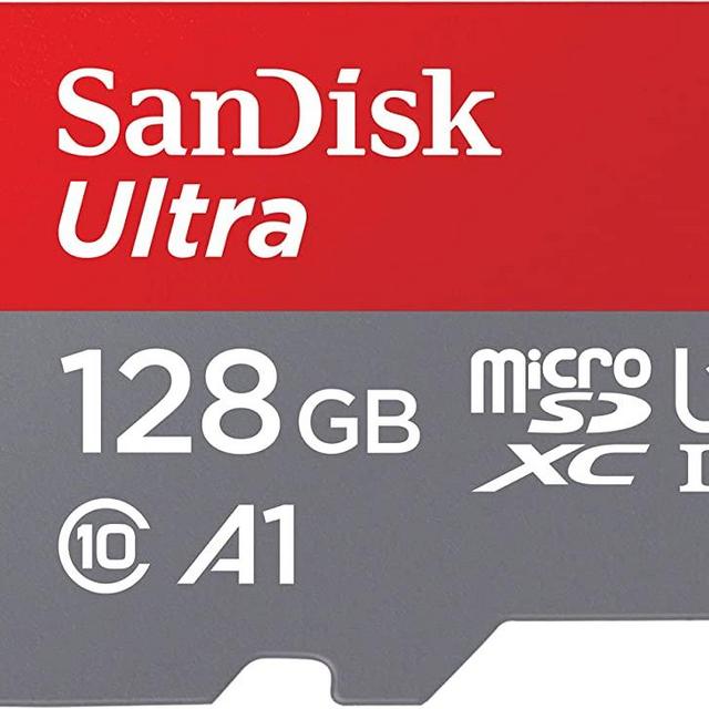 SanDisk 128GB Ultra MicroSDXC UHS-I Memory Card with Adapter - 120MB/s, C10, U1, Full HD, A1, Micro SD Card - SDSQUA4-128G-GN6MA