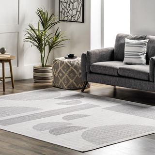 Fae Geometric Shapes Machine Washable Area Rug