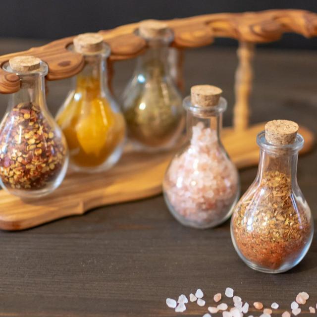 Olive Wood Spice Jar Rack | Handmade...