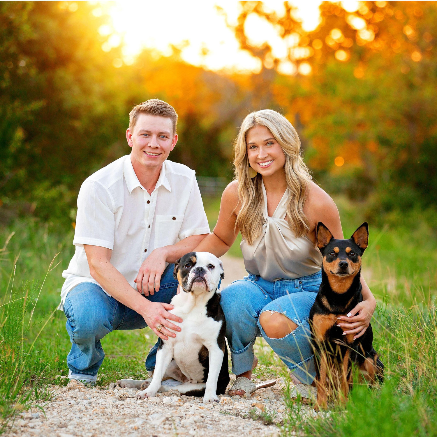 Pops farm pics with Luna and Bailee