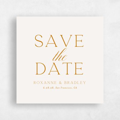 Beige Simple Wedding Save the Date - Heritage Barn Square